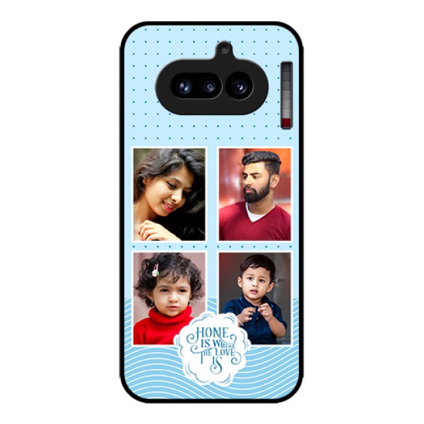 Nothing Phone 4A 5G Custom Glass Phone Case - Cute Love Quote With 4 Pic Upload Design Nothing Phone 4A 5G Custom Glass Phone Case - Cute Love Quote With 4 Pic Upload Design