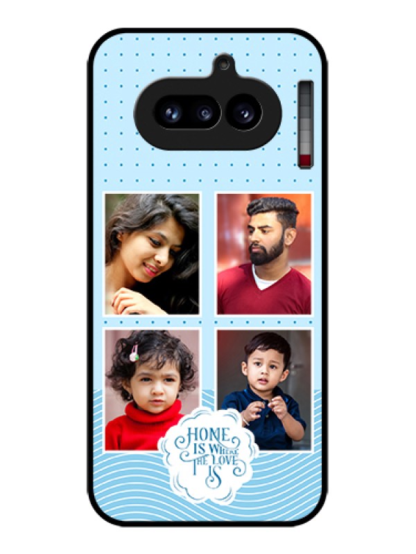 Custom Nothing Phone 4A 5G Custom Glass Phone Case - Cute Love Quote With 4 Pic Upload Design