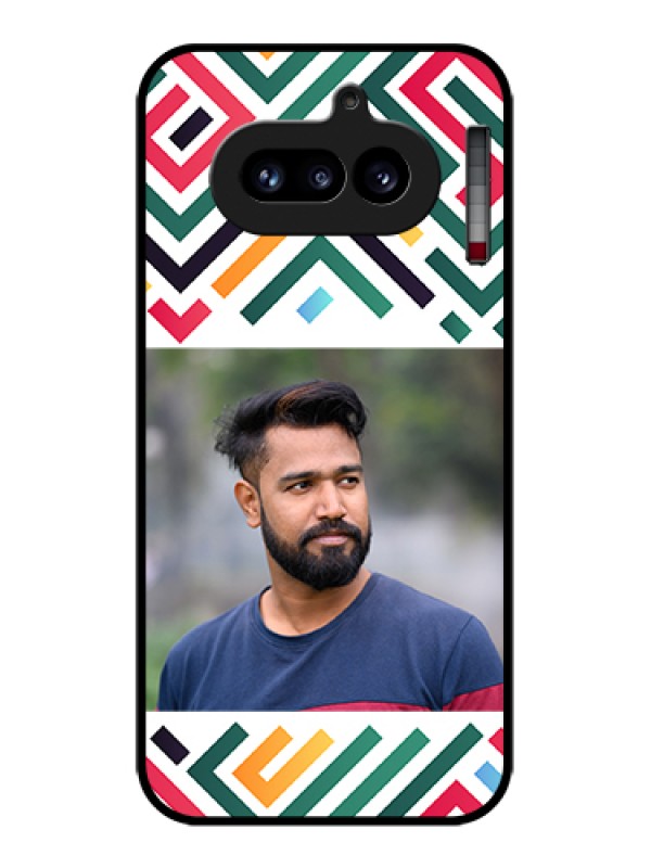 Custom Nothing Phone 4A 5G Custom Glass Phone Case - Colorful Maze Pattern Design
