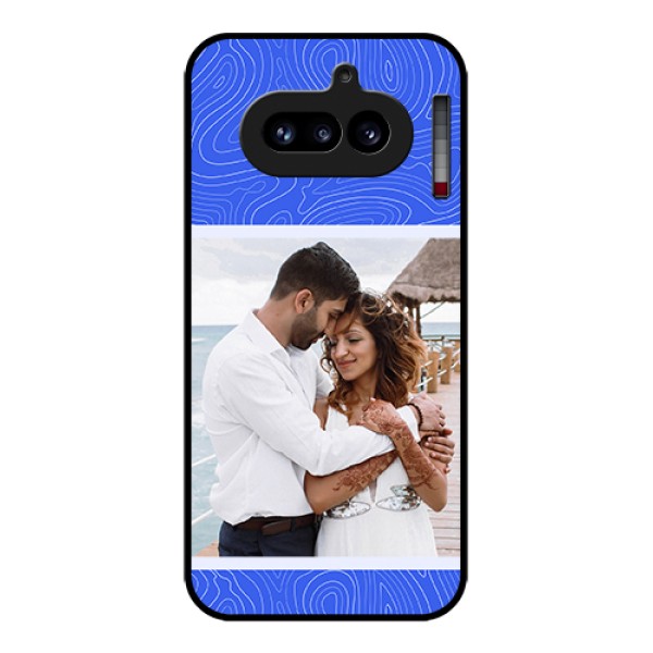 Nothing Phone 4A 5G Custom Glass Phone Case - Curved Line Art With Blue And White Design Nothing Phone 4A 5G Custom Glass Phone Case - Curved Line Art With Blue And White Design
