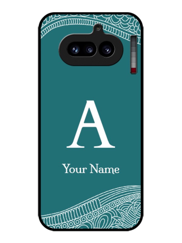 Custom Nothing Phone 4A 5G Custom Glass Phone Case - Line Art Pattern With Custom Name Design