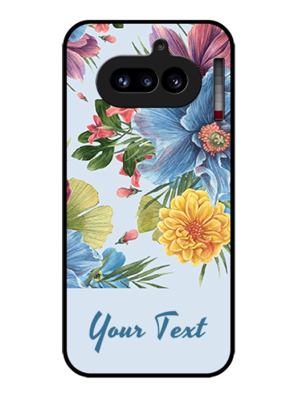 Custom Nothing Phone 4A 5G Custom Glass Phone Case - Stunning Watercolored Flowers Painting Design