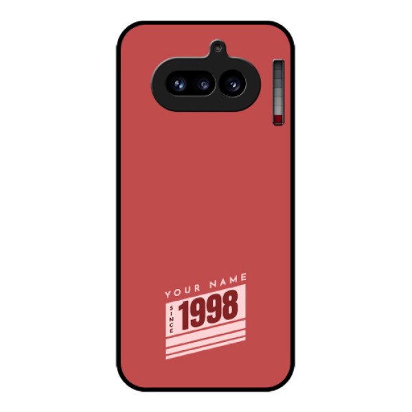 Nothing Phone 4A 5G Custom Glass Phone Case - Red Custom Year Of Birth Design Nothing Phone 4A 5G Custom Glass Phone Case - Red Custom Year Of Birth Design