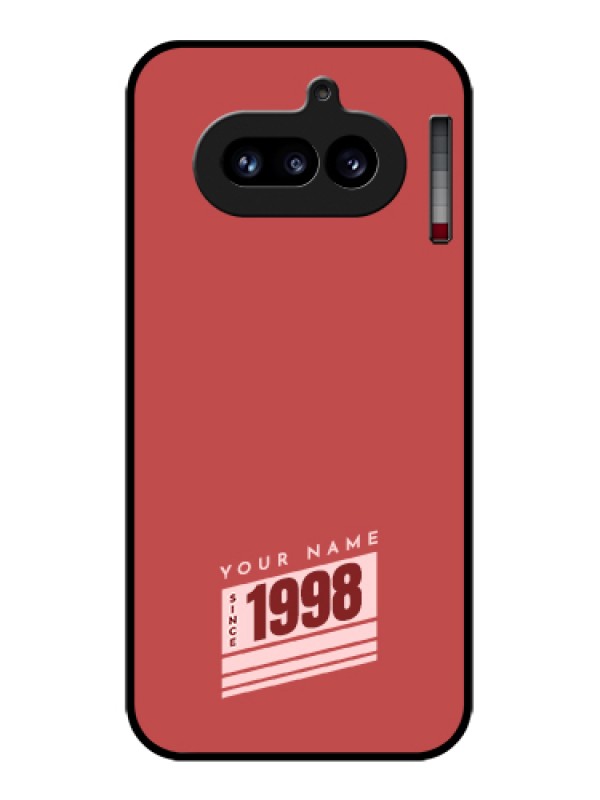 Custom Nothing Phone 4A 5G Custom Glass Phone Case - Red Custom Year Of Birth Design