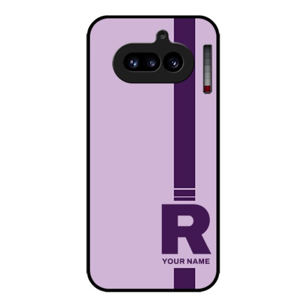 Nothing Phone 4A 5G Custom Glass Phone Case - Simple Dual Tone Stripe With Name Design Nothing Phone 4A 5G Custom Glass Phone Case - Simple Dual Tone Stripe With Name Design