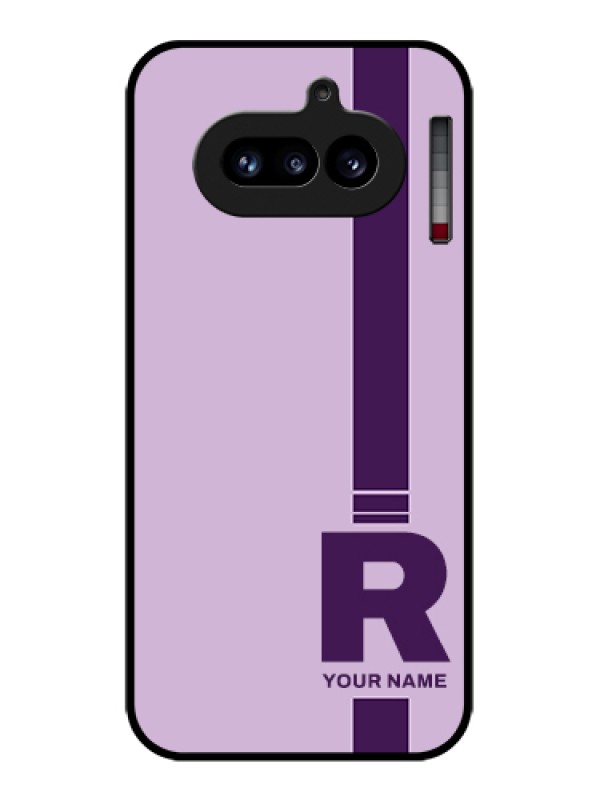 Custom Nothing Phone 4A 5G Custom Glass Phone Case - Simple Dual Tone Stripe With Name Design