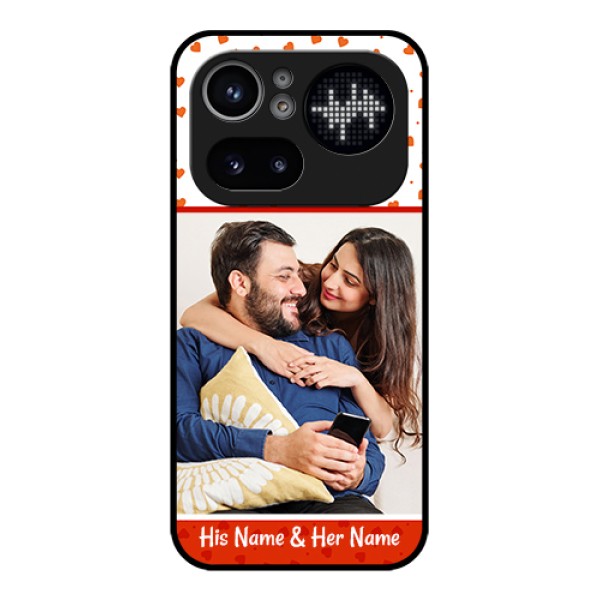 Nothing Phone 4A Pro 5G Custom Glass Phone Case - Orange Love Symbol Design Nothing Phone 4A Pro 5G Custom Glass Phone Case - Orange Love Symbol Design