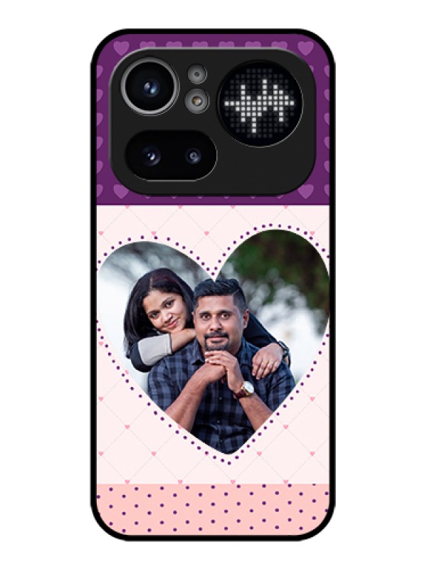 Custom Nothing Phone 4A Pro 5G Custom Glass Phone Case - Violet Love Dots Design