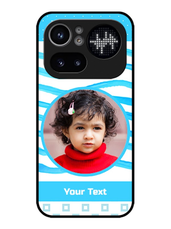 Custom Nothing Phone 4A Pro 5G Custom Glass Phone Case - Simple Blue Case Design