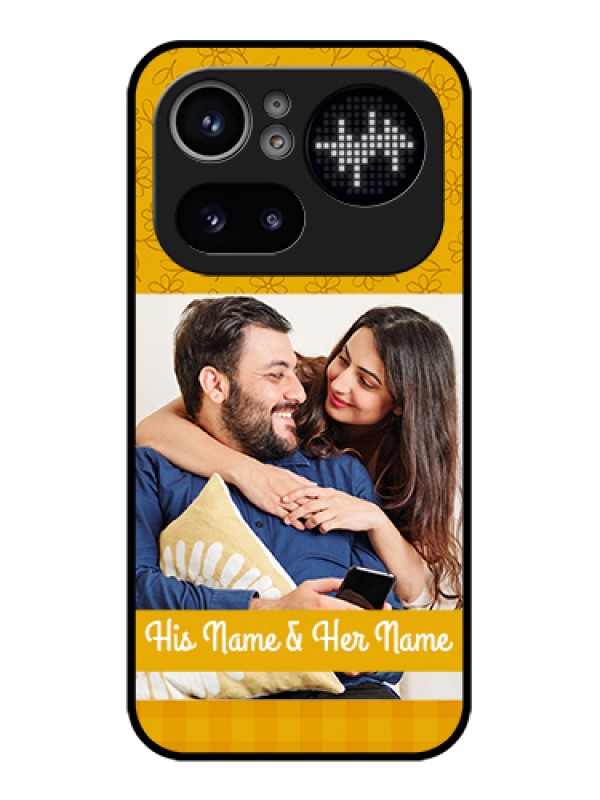 Custom Nothing Phone 4A Pro 5G Custom Glass Phone Case - Yellow Floral Design