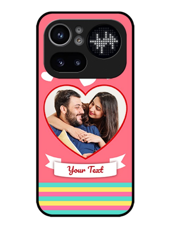 Custom Nothing Phone 4A Pro 5G Custom Glass Phone Case - Love Shapes Doodle Design