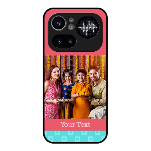 Nothing Phone 4A Pro 5G Custom Glass Phone Case - Peach & Blue Color Design Nothing Phone 4A Pro 5G Custom Glass Phone Case - Peach & Blue Color Design