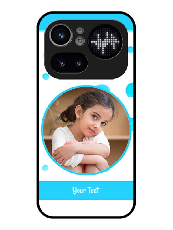 Custom Nothing Phone 4A Pro 5G Custom Glass Phone Case - Blue Bubbles Pattern Design
