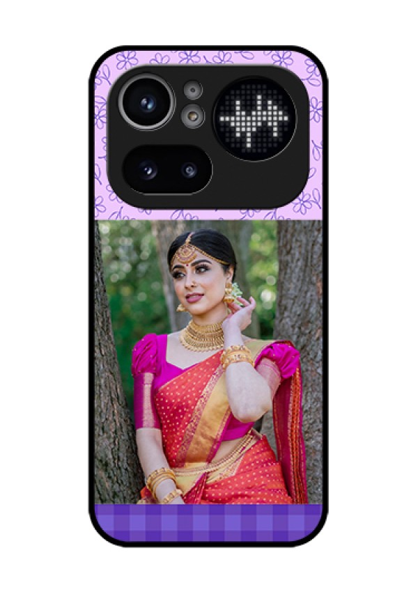 Nothing Phone 4A Pro 5G Custom Glass Phone Case - Purple Floral Design