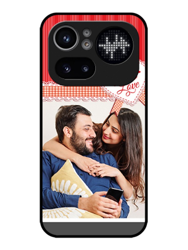 Custom Nothing Phone 4A Pro 5G Custom Glass Phone Case - Red Love Pattern Design