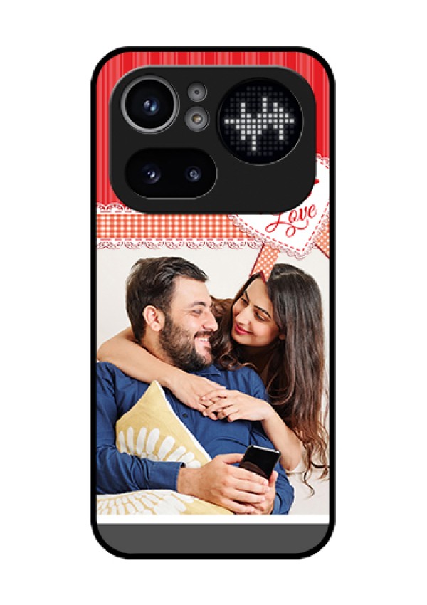 Nothing Phone 4A Pro 5G Custom Glass Phone Case - Red Love Pattern Design