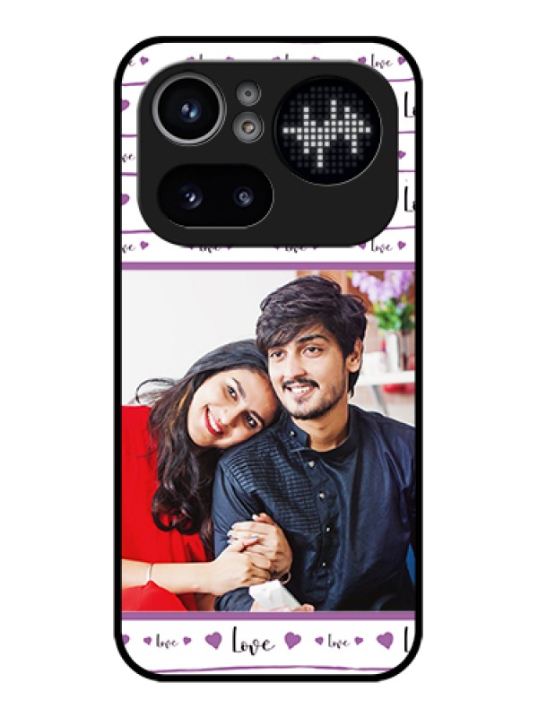 Custom Nothing Phone 4A Pro 5G Custom Glass Phone Case - Couples Heart Design