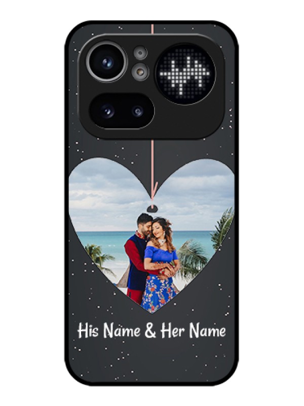 Custom Nothing Phone 4A Pro 5G Custom Glass Phone Case - Hanging Heart Design