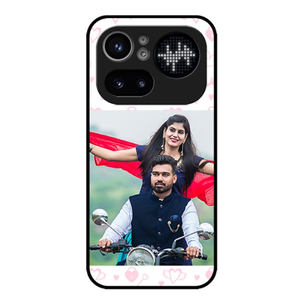 Nothing Phone 4A Pro 5G Custom Glass Phone Case - Pink Flying Heart Design Nothing Phone 4A Pro 5G Custom Glass Phone Case - Pink Flying Heart Design