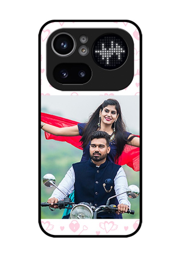 Nothing Phone 4A Pro 5G Custom Glass Phone Case - Pink Flying Heart Design