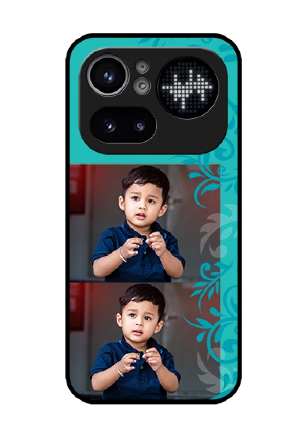 Nothing Phone 4A Pro 5G Custom Glass Phone Case - With Photo And Green Floral Design