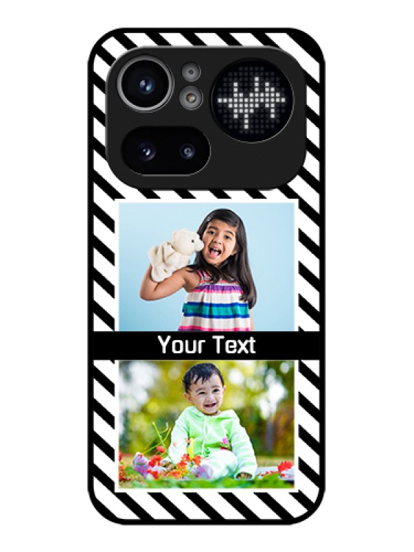 Custom Nothing Phone 4A Pro 5G Custom Glass Phone Case - Black And White Stripes Design