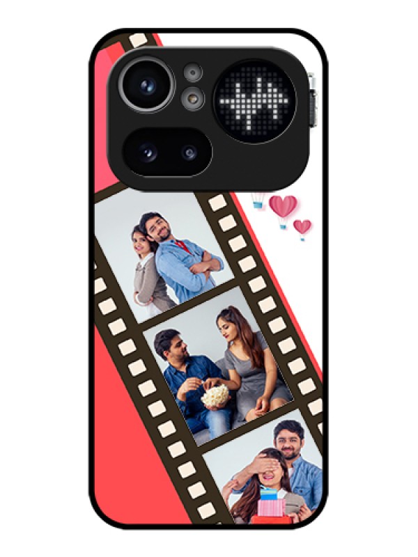 Custom Nothing Phone 4A Pro 5G Custom Glass Phone Case - 3 Image Holder With Film Reel