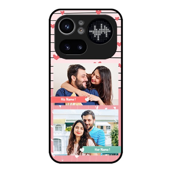 Nothing Phone 4A Pro 5G Custom Glass Phone Case - Photo With Heart Design Nothing Phone 4A Pro 5G Custom Glass Phone Case - Photo With Heart Design