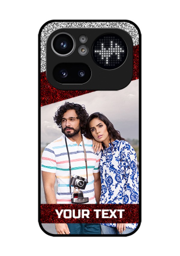 Nothing Phone 4A Pro 5G Custom Glass Phone Case - Image Holder With Glitter Strip Design