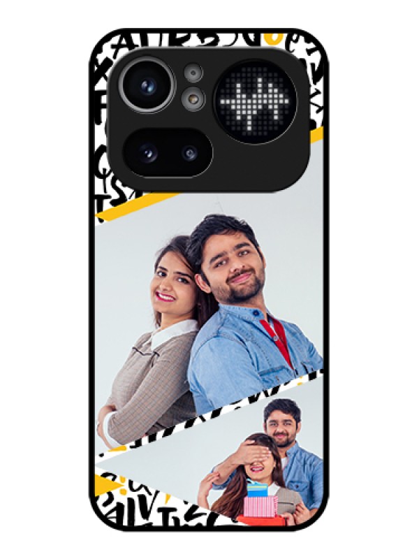 Custom Nothing Phone 4A Pro 5G Custom Glass Phone Case - Letters Pattern Design