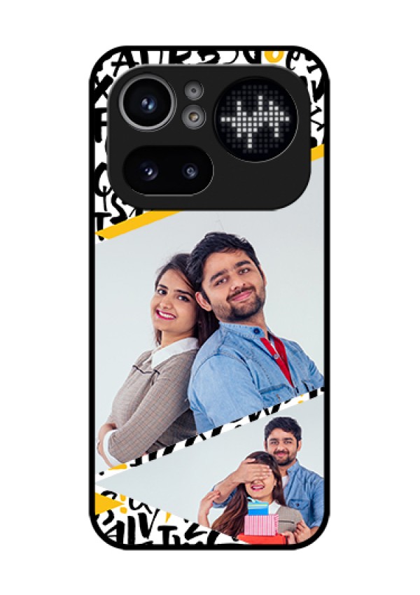 Nothing Phone 4A Pro 5G Custom Glass Phone Case - Letters Pattern Design