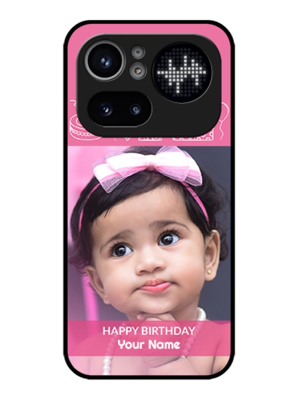 Custom Nothing Phone 4A Pro 5G Custom Glass Phone Case - With Birthday Line Art Design