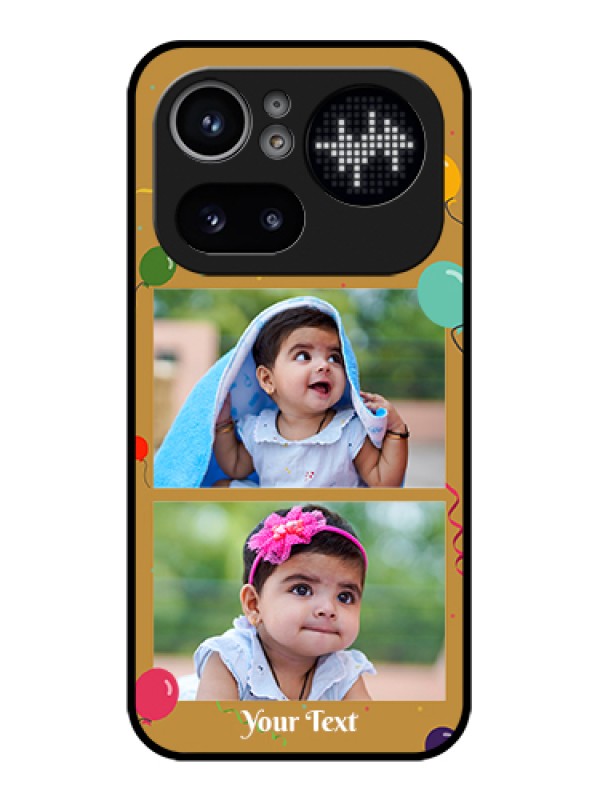 Custom Nothing Phone 4A Pro 5G Custom Glass Phone Case - Image Holder With Birthday Celebrations Design