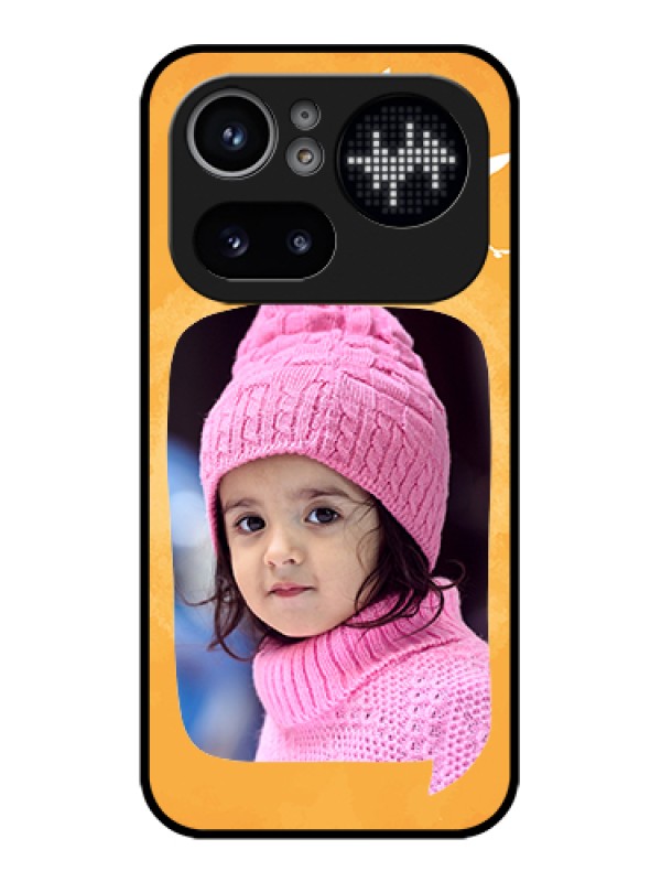 Custom Nothing Phone 4A Pro 5G Custom Glass Phone Case - Water Color Design With Bird Icons