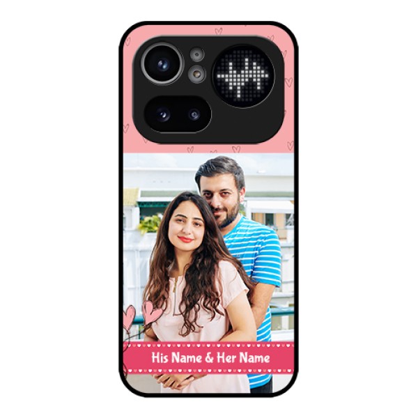 Nothing Phone 4A Pro 5G Custom Glass Phone Case - Love Design Peach Color Nothing Phone 4A Pro 5G Custom Glass Phone Case - Love Design Peach Color