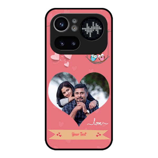 Nothing Phone 4A Pro 5G Custom Glass Phone Case - Peach Color Love Design Nothing Phone 4A Pro 5G Custom Glass Phone Case - Peach Color Love Design