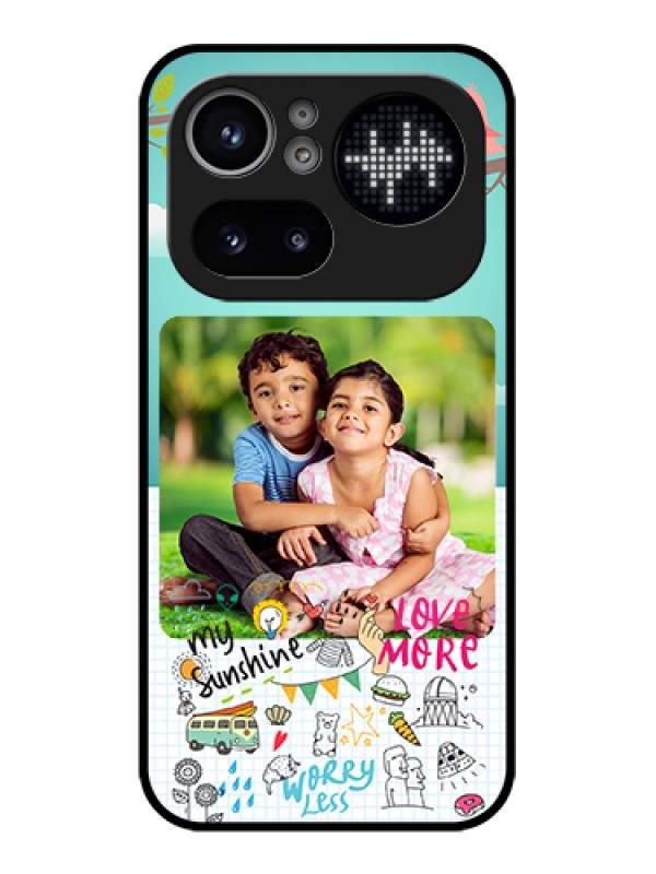 Custom Nothing Phone 4A Pro 5G Custom Glass Phone Case - Doodle Love Design