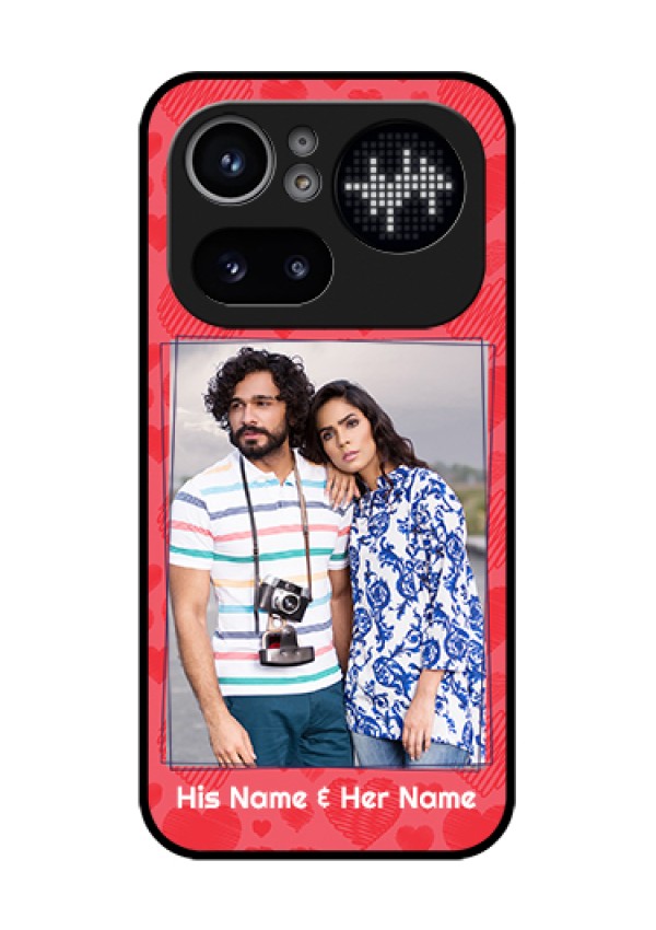 Nothing Phone 4A Pro 5G Custom Glass Phone Case - With Red Heart Symbols Design