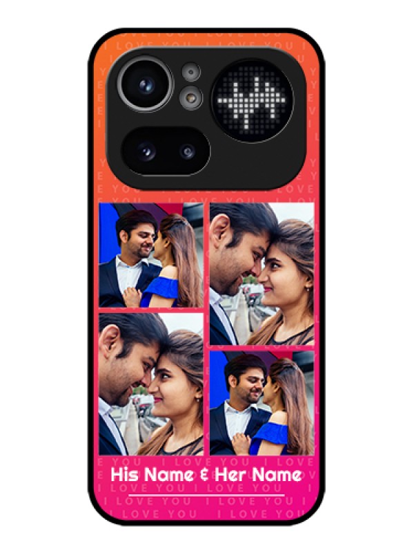 Custom Nothing Phone 4A Pro 5G Custom Glass Phone Case - I Love You Pink Design