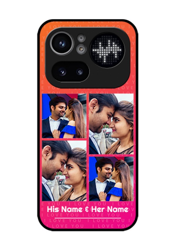 Nothing Phone 4A Pro 5G Custom Glass Phone Case - I Love You Pink Design