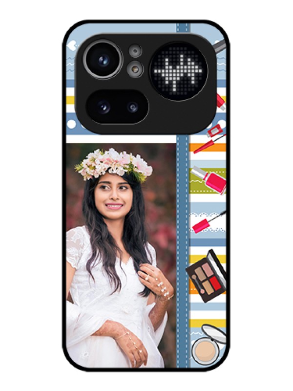 Custom Nothing Phone 4A Pro 5G Custom Glass Phone Case - Makeup Icons Design