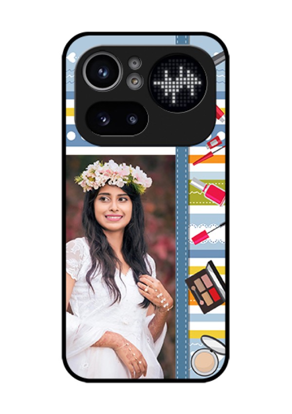 Nothing Phone 4A Pro 5G Custom Glass Phone Case - Makeup Icons Design