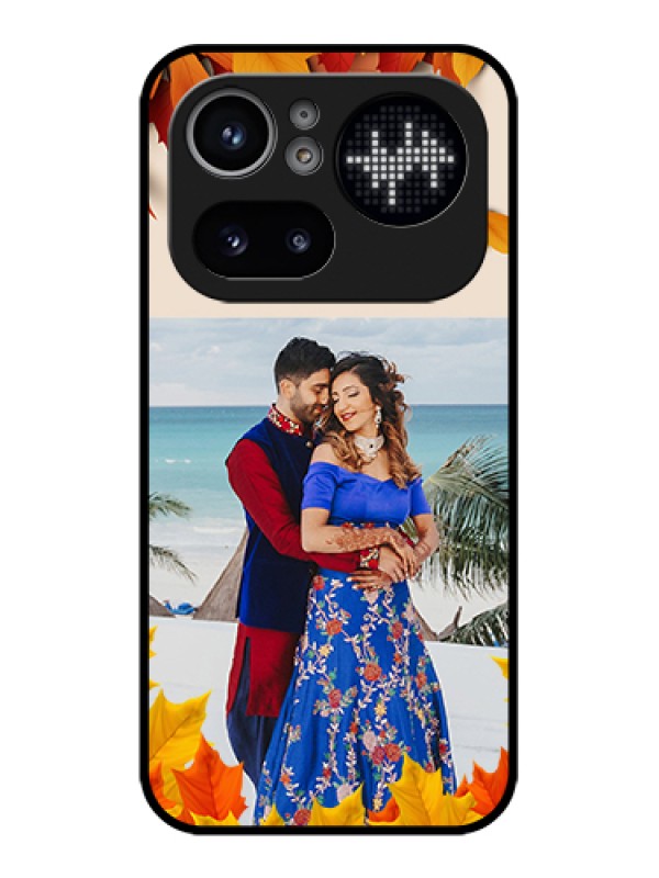 Custom Nothing Phone 4A Pro 5G Custom Glass Phone Case - Autumn Maple Leaves Design