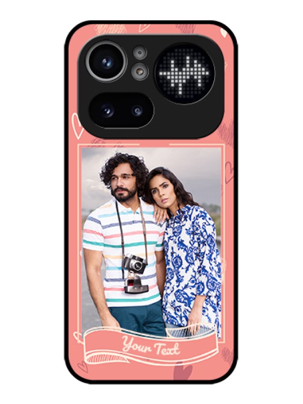 Custom Nothing Phone 4A Pro 5G Custom Glass Phone Case - Love Doodle Art Design