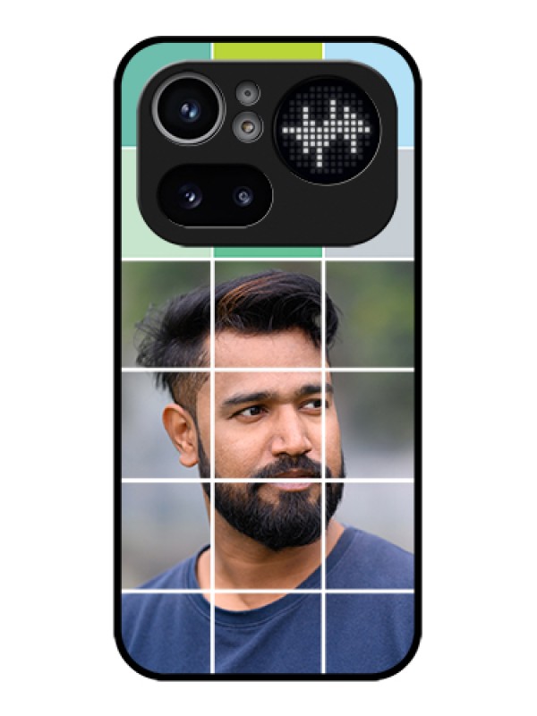 Custom Nothing Phone 4A Pro 5G Custom Glass Phone Case - With White Box Pattern