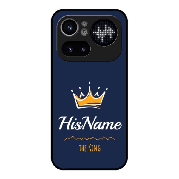Nothing Phone 4A Pro 5G Custom Glass Phone Case - King With Name Design Nothing Phone 4A Pro 5G Custom Glass Phone Case - King With Name Design