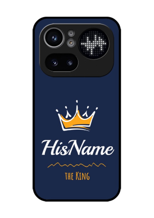 Nothing Phone 4A Pro 5G Custom Glass Phone Case - King With Name Design