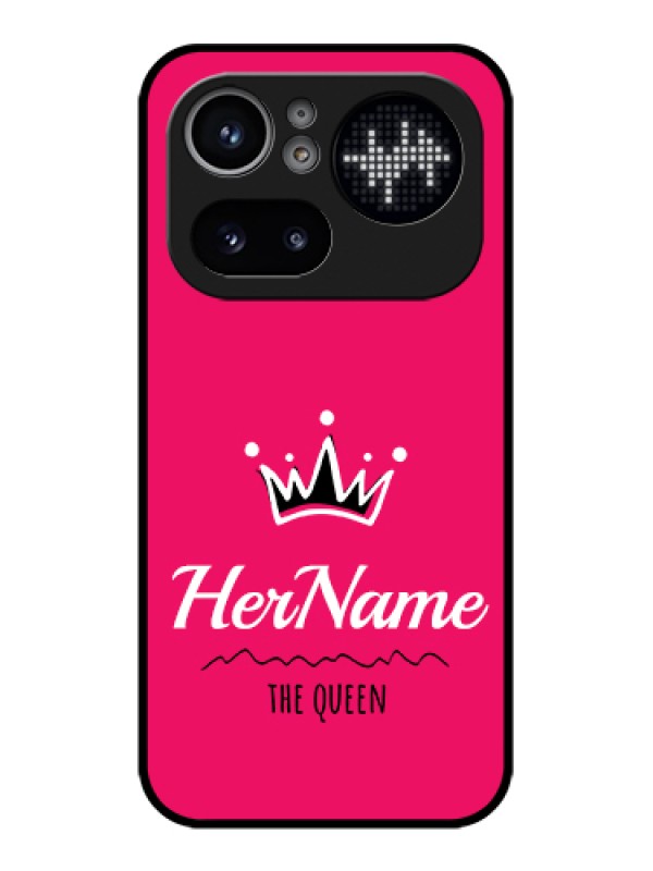 Custom Nothing Phone 4A Pro 5G Custom Glass Phone Case - Queen With Name Design