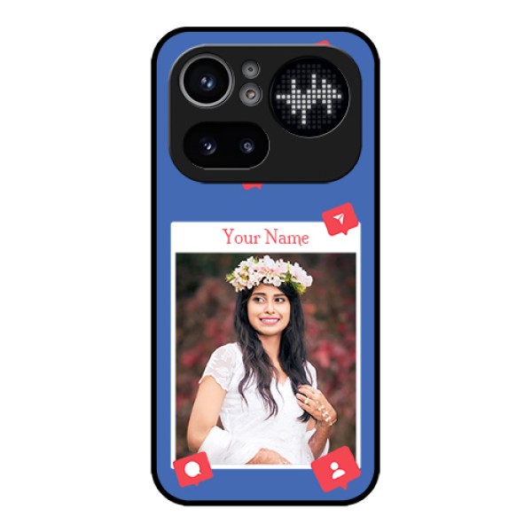 Nothing Phone 4A Pro 5G Custom Glass Phone Case - Like Share And Comment Design