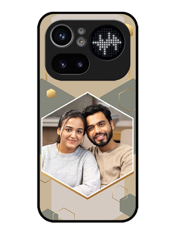 Custom Nothing Phone 4A Pro 5G Custom Glass Phone Case - Stylish Hexagon Pattern Design